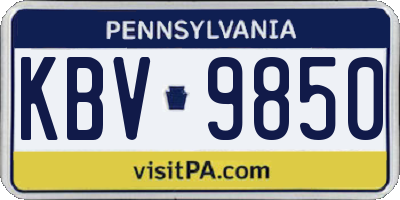 PA license plate KBV9850