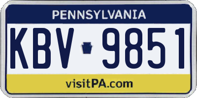 PA license plate KBV9851