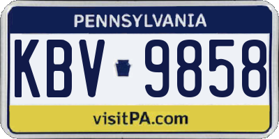 PA license plate KBV9858