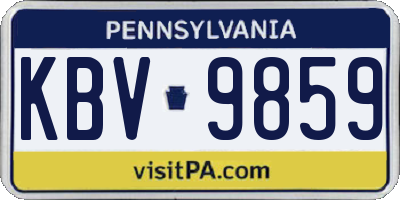 PA license plate KBV9859