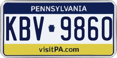 PA license plate KBV9860