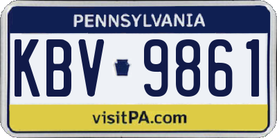 PA license plate KBV9861