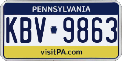 PA license plate KBV9863