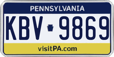 PA license plate KBV9869