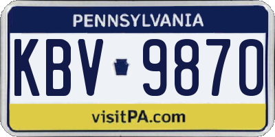 PA license plate KBV9870