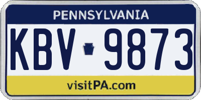 PA license plate KBV9873