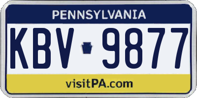 PA license plate KBV9877