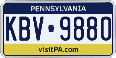 PA license plate KBV9880