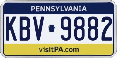 PA license plate KBV9882