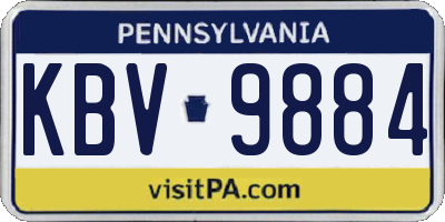 PA license plate KBV9884