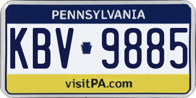 PA license plate KBV9885