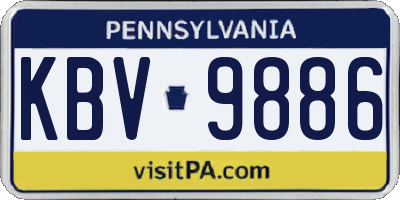PA license plate KBV9886