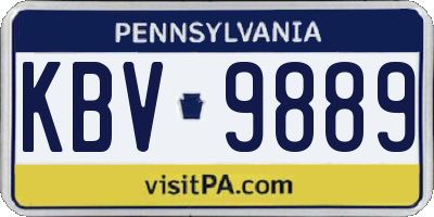 PA license plate KBV9889