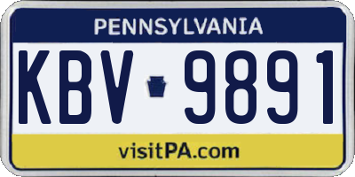 PA license plate KBV9891