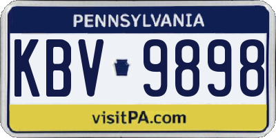 PA license plate KBV9898