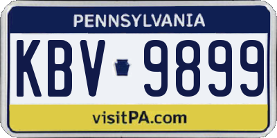 PA license plate KBV9899