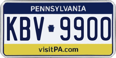 PA license plate KBV9900