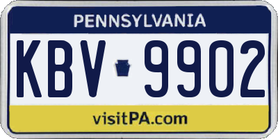 PA license plate KBV9902