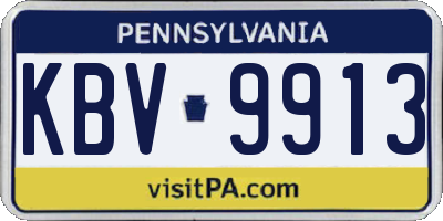 PA license plate KBV9913