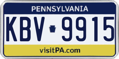PA license plate KBV9915