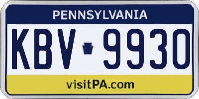 PA license plate KBV9930