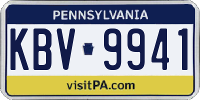PA license plate KBV9941