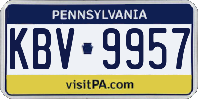 PA license plate KBV9957