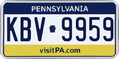 PA license plate KBV9959