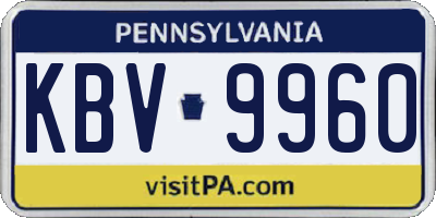 PA license plate KBV9960