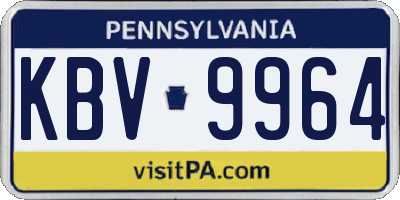 PA license plate KBV9964