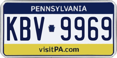 PA license plate KBV9969