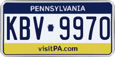 PA license plate KBV9970