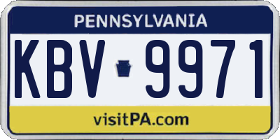 PA license plate KBV9971