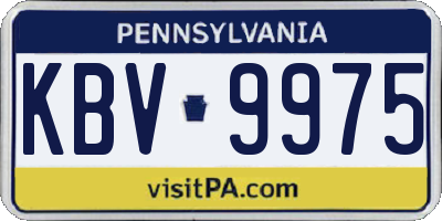 PA license plate KBV9975