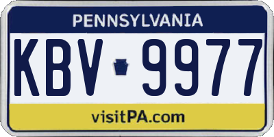 PA license plate KBV9977