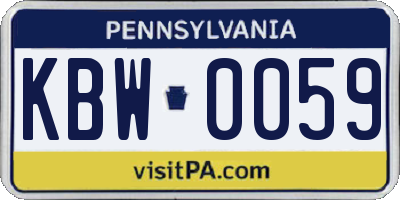 PA license plate KBW0059
