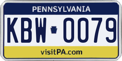 PA license plate KBW0079