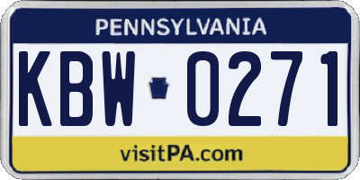 PA license plate KBW0271