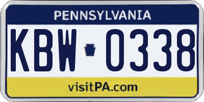 PA license plate KBW0338