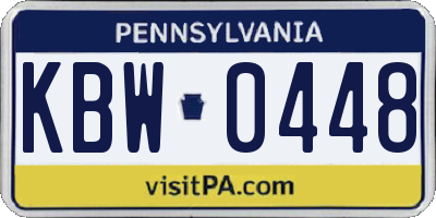 PA license plate KBW0448