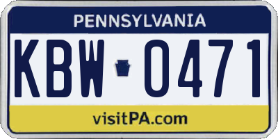 PA license plate KBW0471