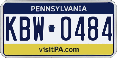 PA license plate KBW0484