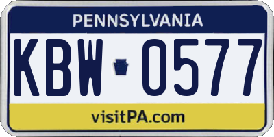 PA license plate KBW0577