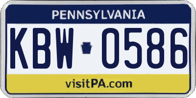 PA license plate KBW0586