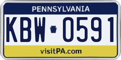 PA license plate KBW0591