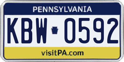PA license plate KBW0592