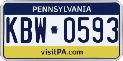 PA license plate KBW0593