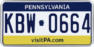 PA license plate KBW0664
