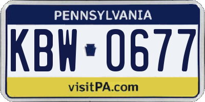PA license plate KBW0677