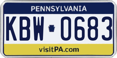 PA license plate KBW0683